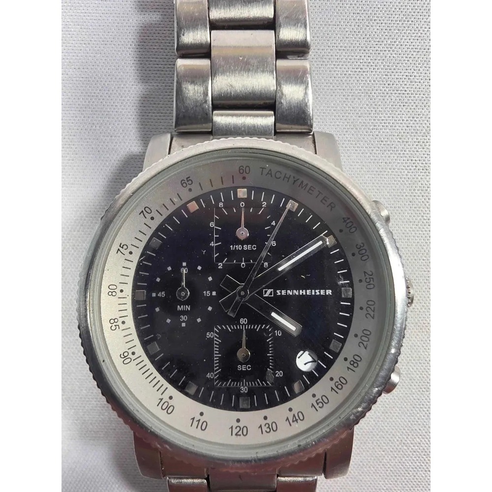 Vintage SEIKO Sennheiser HD590 Promotional Stainless Steel Watch - Running